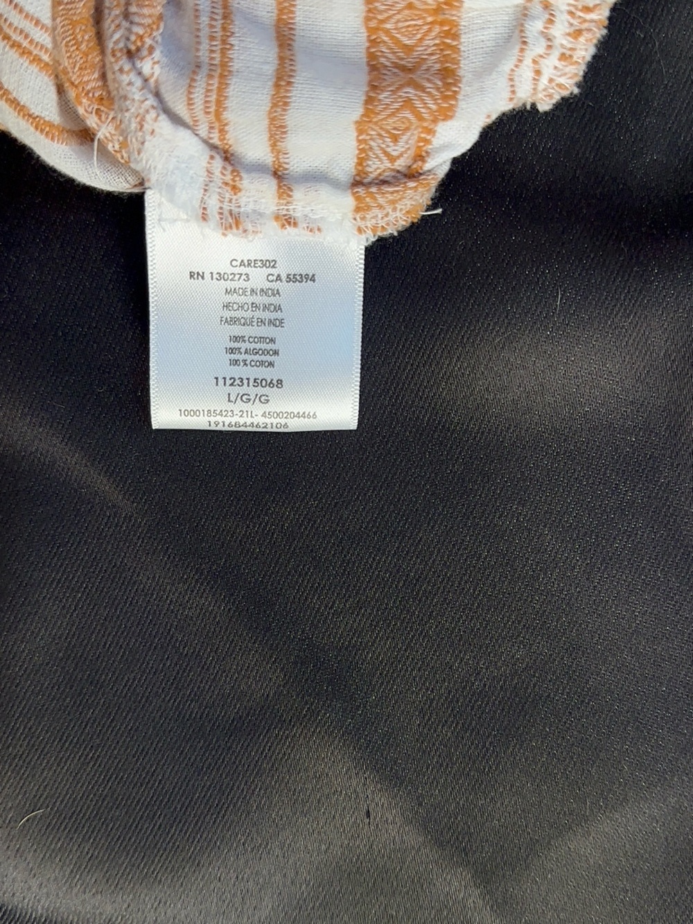 Wrangler Retro Off Shoulder Blouse Women’s Large Tan White Striped Cotton linen - Picture 7 of 7